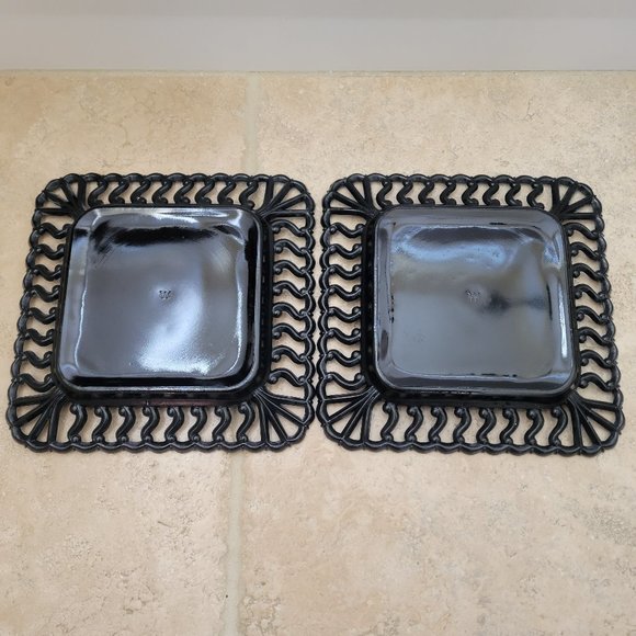 Westmoreland Black Amethyst Glass Square Plate - Picture 2 of 12